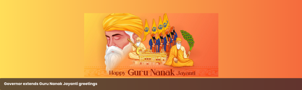 Governor extends Guru Nanak Jayanti greetings