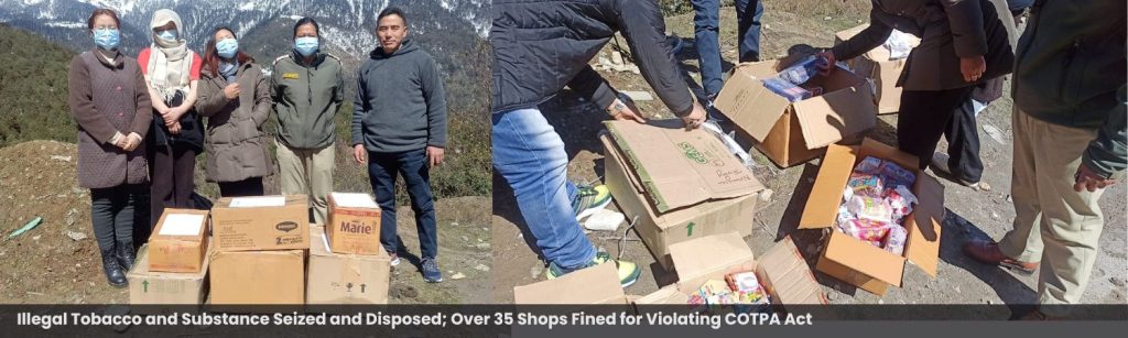 Illegal Tobacco and Substance Seized and Disposed; Over 35 Shops Fined for Violating COTPA Act