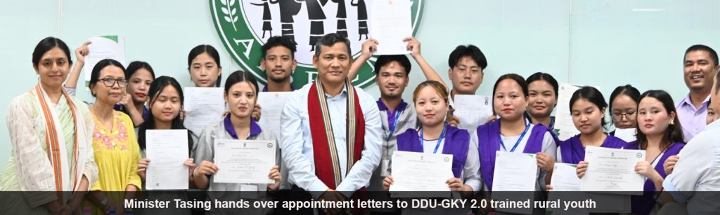 Minister Tasing hands over appointment letters to DDU-GKY 2.0 trained rural youth