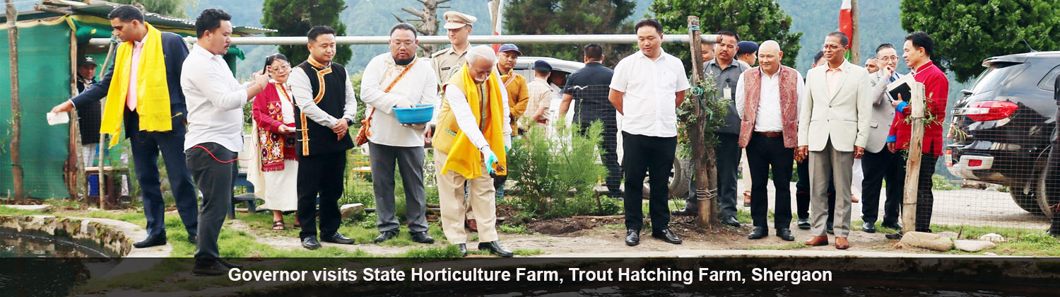 Governor visits State Horticulture Farm, Trout Hatching Farm, Shergaon