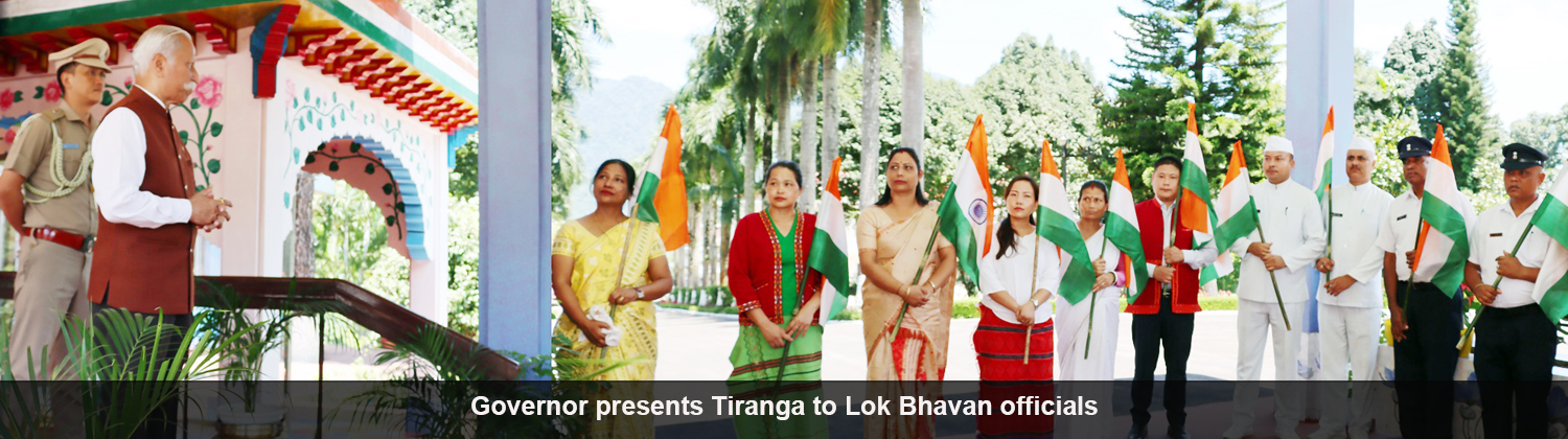 Governor presents Tiranga to Lok Bhavan officials