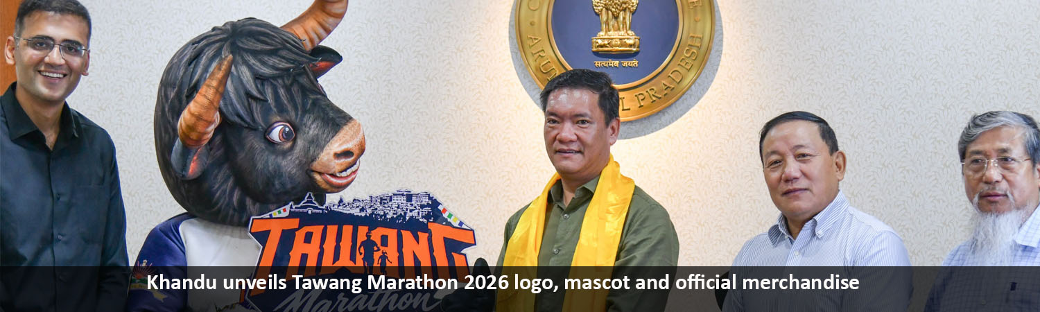 Khandu unveils Tawang Marathon 2026 logo, mascot and official merchandise